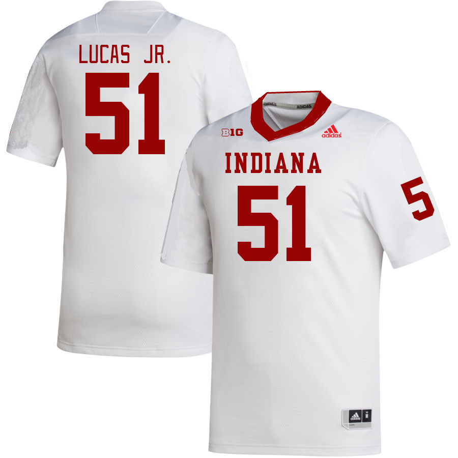 Men #51 Patrick Lucas Jr. Indiana Hoosiers College Football Jerseys Stitched-White